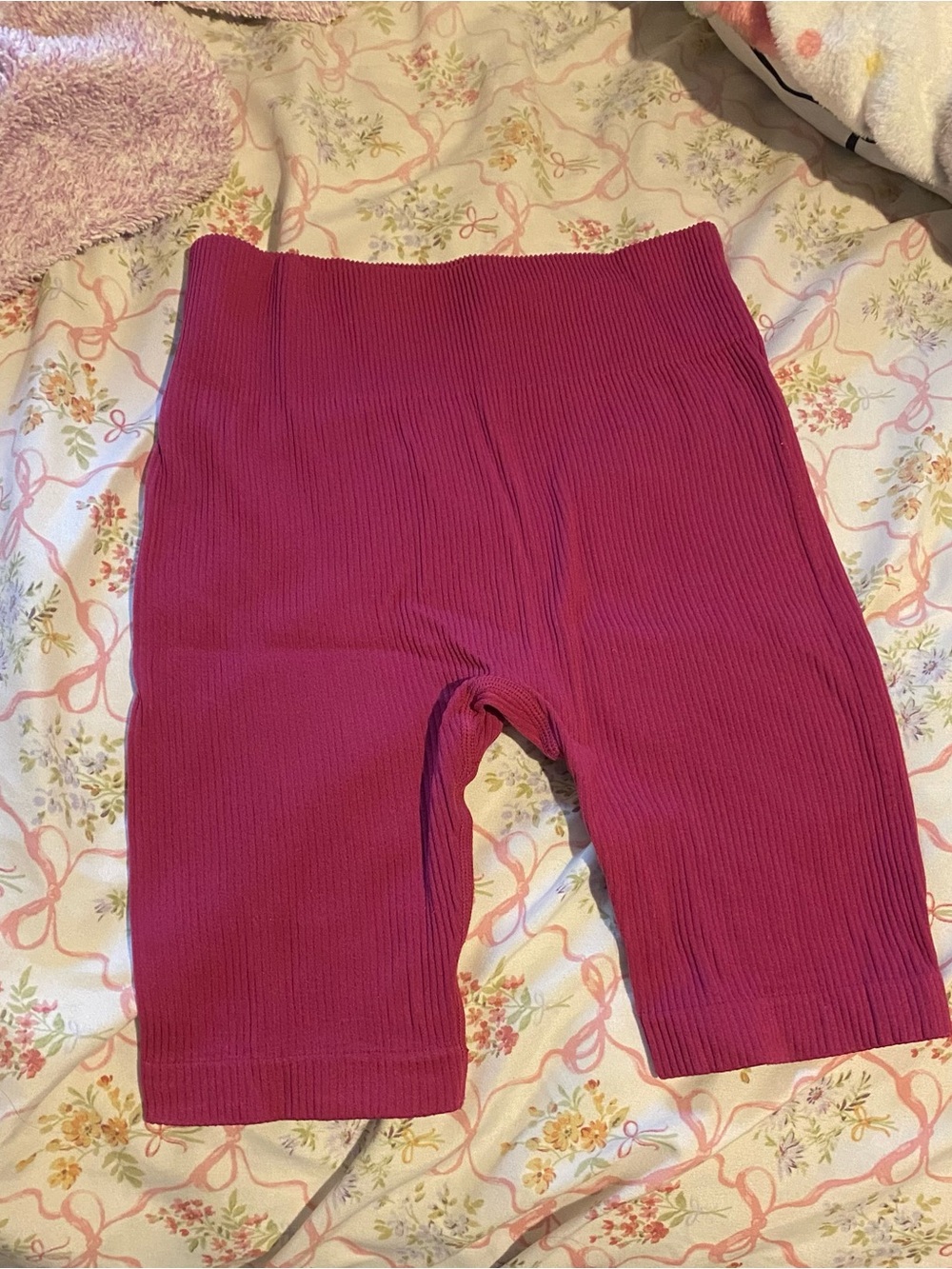 Rib-Knit Biker Shorts